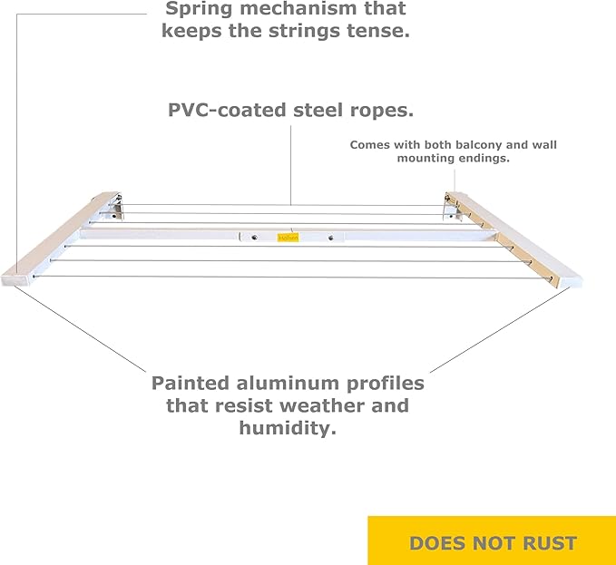 Balcony and Wall Mounted Drying Rack 2 in 1