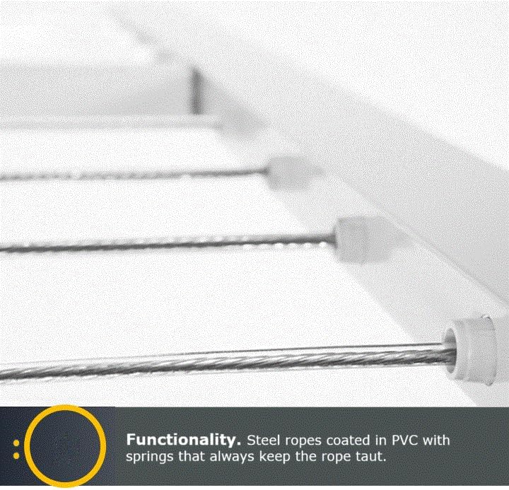 Compact Ceiling Drying Rack with Pulley System