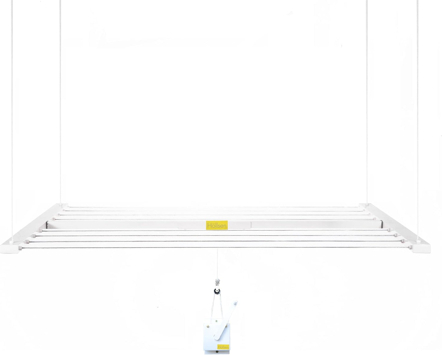 Compact Ceiling Drying Rack with Pulley System