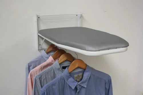 Wall-mounted ironing board with aluminum cover
